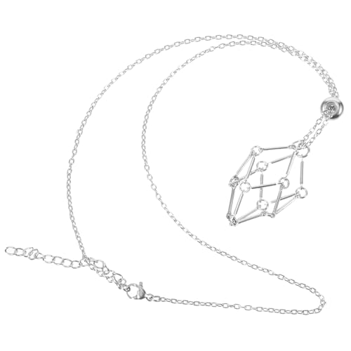 YARNOW Cuerda Metálica para Collar Jaula Soporte para Piedras Preciosas, Diseño Seguro para Colgantes de Cristal, Recomendada para Collares y Manualidades Minerales