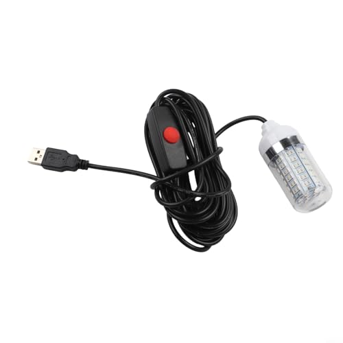 Lampe de pêche LED sous-marine 5 V avec charge USB pour la pêche de nuit, lampe étanche pour piscines, aquariums et navires (bleu)