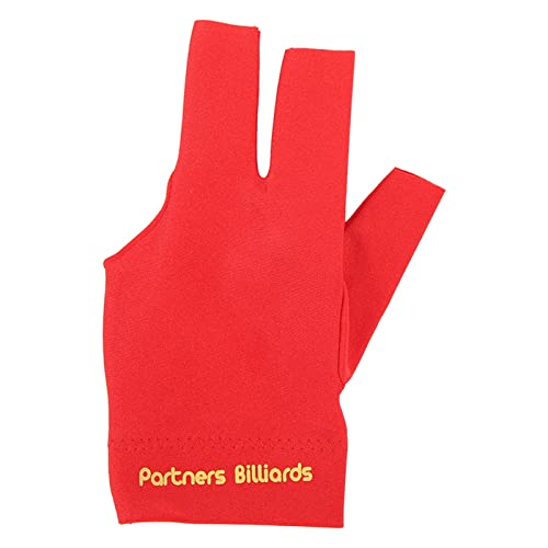 Billiard Pool Gloves 3 Fingers Gloves Shooters Snooker Sport Glove, Three Fingers Billiard Gloves, Billiard Pool Gloves for Left Right Hand(RED)