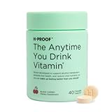 H-PROOF The Anytime You Drink Vitamin, Liver Health & Immunity Support with Electrolytes, Milk Thistle, and Vitamins B & C - 40 Chewable Tablets (20 Servings), Vegan, Black Cherry