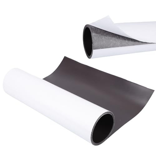 BOXOB Magnetfolie Rolle, 150x30cm Extra Groß Selbstklebende Magnetfolie Schneidbar Flexibel Schwarz-Weiße Oberfläche Magnetpapier für Fahrzeuge Bastelprojekte