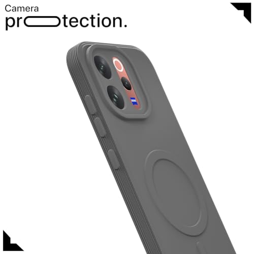 Image of Outlouders Back Cover for Vivo V70 5G | Soft Matte Silicone | Slim Fit | Magnetic-Safe Logo Design (Magnetic-Safe Not Compatible) | Shockproof | Camera Protection Bumper Case (Grey)