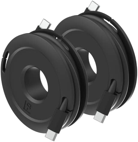 Side Winder Mini and Max Headphone, Earbud and Charging Cable Winder and Organizer Perfect for Wrapping Earbuds and Cords for Travel and Organization 2-Pack (Black, Max)