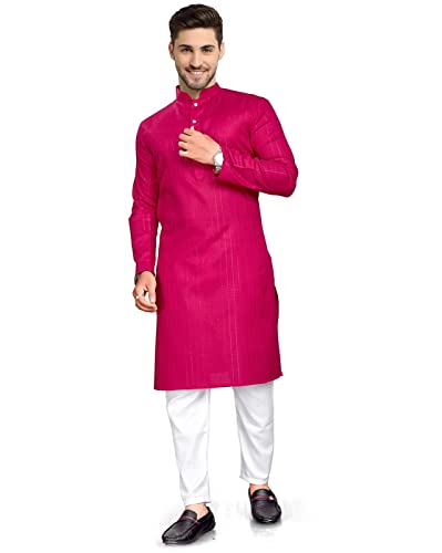 Image of Men's Textured Lining Ethnic Kurta Pajama Set Combo