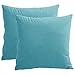 IDOCOLORS Lot de 2 Housses de Coussin Bleu Clair 45x45 cm Home Décoratif, Taie d'oreiller en Velours pour Canapé, Fermeture éclair Invisible