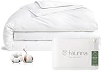 FAUNNA White Duvet Cover Queen Size, 1 Piece 100% Cotton Comforter Protector, Bed Bug and Dust Mite Proof, Zipper Closure, Hypoallergenic Bedding