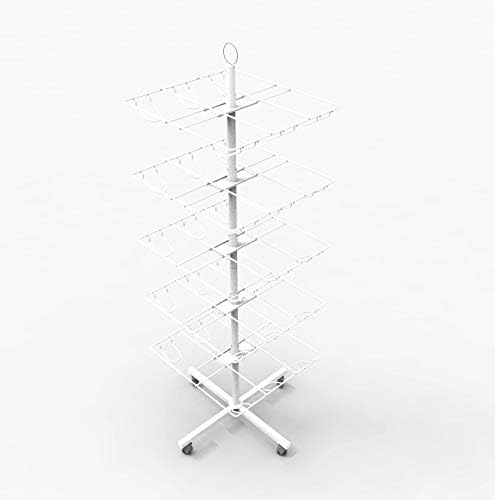 FixtureDisplays® Plastic Tub Jar Candy Bin Display Stand, Bucket Rotating Display Rack, Metal Retail Rack 101254-NF