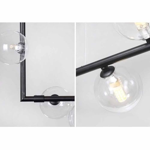 Suspension linéaire à globes en verre transparent à intensité variable - 7