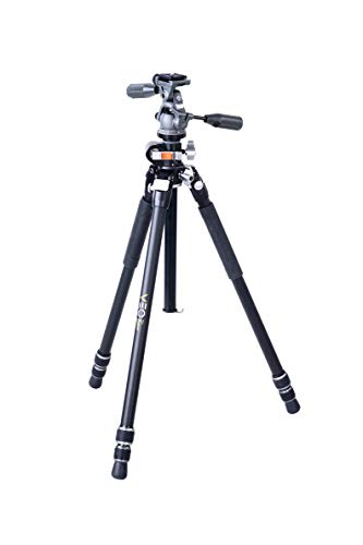 Vanguard Tripod VEO 3+ 263AP I Tripod for Professional Camera I Aluminum Material I 6 Kg Load Capacity I 5.65 Feet Maximum Height I with Pan Head I Carry Bag Included