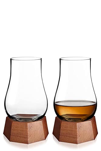 Copo Lignum Lens Degustação Whisky com Base de Madeira