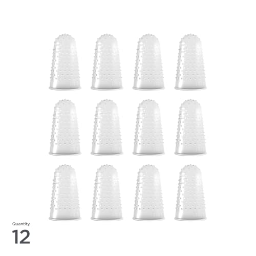Lee Micro Gel Fingertips - Assorted Size 11-13 for Easier Paper Handling, Paper Cut Prevention, and Handling Hot Glue, Clear and Durable Fingertips, 12 Finger Protectors