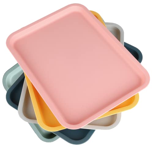Ayeelamb Brickor, serveringsbricka, rektangulär plastbricka, rektangulär halkfri bricka, 12,2 x 9,05 Zoll, dryckesbrickor, för bröd, pommes frites, drycker, servetter (5 färger)