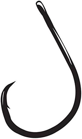 Gamakatsu - Ganchos circulares de pulpo, ojo recto, punta en línea, talla 6, negro Ns, paquete de 25