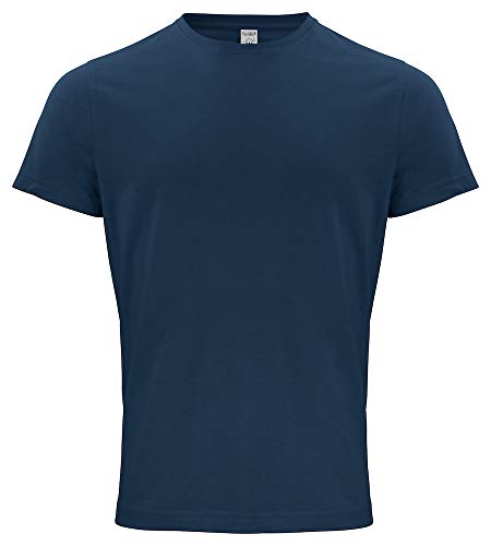 Clique T-Shirt z bawełny organicznej. Wstępnie zawężona tkanina z leczeniem enzymatycznym., niebieski, M