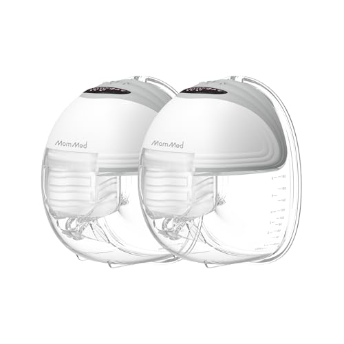 Image of MomMed Wearable Breast Pump (Model S21) – Double Electric Hands-Free Breast Pump, Leak-Proof Design, 3 Modes (Stimulation, Expression, Auto) & 12 Vacuum Levels, Portable and Quiet, Gray, 2Pack