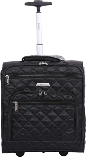 Aerolite 45x36x20cm easyJet Maximum Size Eco Friendly 28L Under Seat Travel Trolley Bag Carry On Cabin Hand Luggage Suitcase 45x36x20 with 5 Year Warranty (Black)