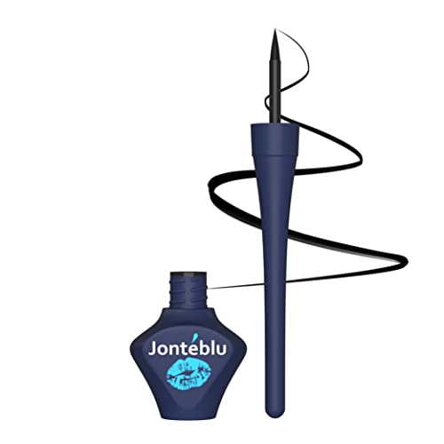 Jonteblu FELT TIP LIQUID EYELINER ULTRA-FINE FAST-DRYING WATERPROOF SMUDGE PROOF DIP EYE LINER -HIGHLY PIGMENTED QUICK DRYING FORMULA WITH PRECISE APPLICATOR BOLD LINES - INTENSE BLACK COLOR