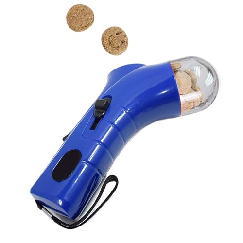 Disparos para gatos, dispensador de perros con botón, portátil, para comida y catapulta, juguete interactivo para adiestramiento de mascotas, juguete interactivo para jugar con gatitos y cachorros