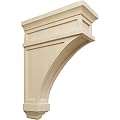 Ekena Millwork COR04X10X13ARRW Arlington Wood Corbels, 4 1/2"W x 10"D x 13 3/4"H, Rubberwood
