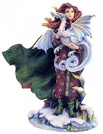 Figurine Fée avec Dragon de Collection Jody Bergsma Pacific Trading