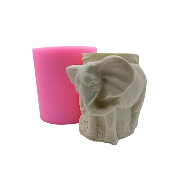 QUANQUAN Quani Elefant Design Säule Kerzenform 3D Silikon Kerzenformen duftende Wachs Gipsformen verzieren Harz…