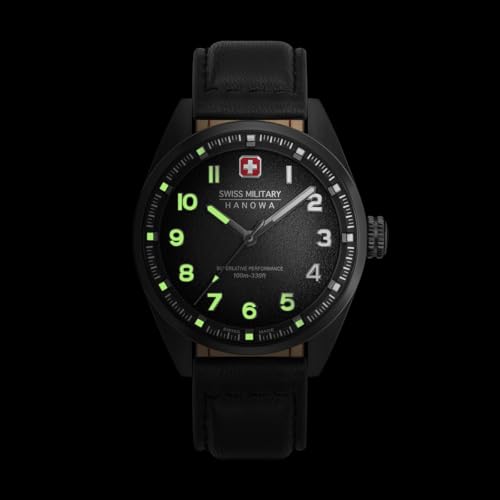 Image of Swiss Military Hanowa SMWGA0001550 Airman First Class - Swiss Made Round Olive Watch for Men