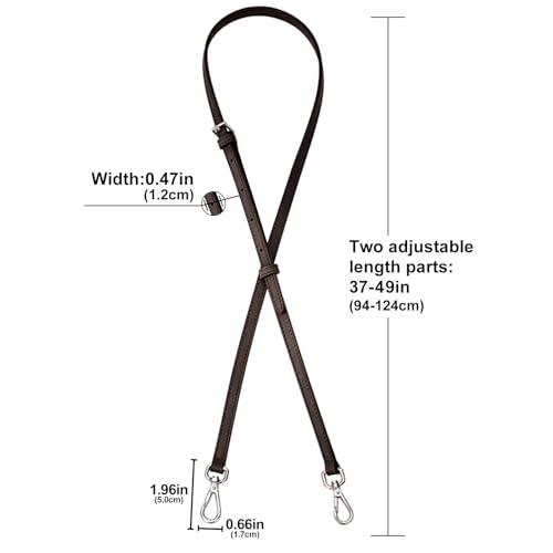 Image of Mocha Bag Leather Purse Strap Replacement Adjustable Crossbody Shoulder Straps for XS MINI Pouch, No Damage Conversion Kits Accessories moka color (MINI-Mocha-Silver)