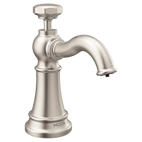 Moen S3955SRS Paterson Deck Mounted Kitchen Soap Dispenser with Above the Sink Refillable Bottle, Spot Resist Stainless