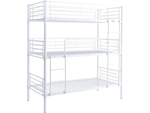 Habitat et Jardin Litera Triple metálica Havin - 90 x 190 cm - Blanca