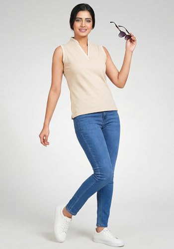 Image of Wear Your Opinion Mandarin Collar Sleeveless T Shirt for Women Top