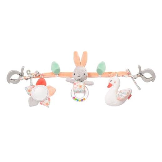 Fehn 062113 Kinderwagenkette Schwanensee | Mobile-Kette mit niedlichen Figuren zum Aufhängen an Kinderwagen, Babyschale oder Kinderbett | Für Babys und Kleinkinder ab 0+ Monaten | Länge: 45cm