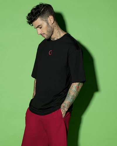 Image of Bewakoof Men's Printed 100% Cotton T-Shirt - Oversized Fit, Round Neck, Half Sleeves