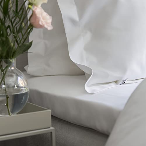 Mille Notti Satina ÖKO Bettlaken in seidenweichem Satin aus 100 % feingekämmter Bio-Baumwolle, Luxuriös und seidenweich mit einem herrlichen Glanz, Fadendichte 340 tc, Weiß, 180x270 - Image 3