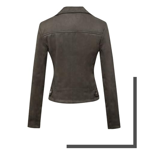 Manteau court daim synthétique vert avec finitions haut de gamme - 3