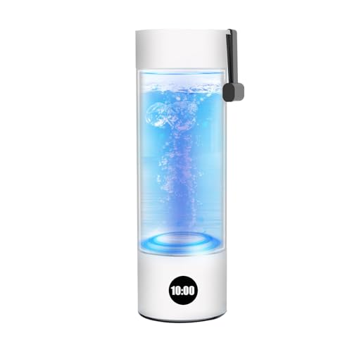 Hydrogen Water Bottle Generator,5000 PPB Hydrogen Water Bottles,SPE/PEM Technology Rechargeable with LDC Display,with Self-Cleaning,Water Ionizer Machine is Suitable for Office,Outdoor Travel