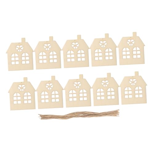 Angoily Madera sin Forma de Casita para Decoración DIY Manualidades Rústicas con Cuerda para San Valentín Adornos para Hogar y Fiestas