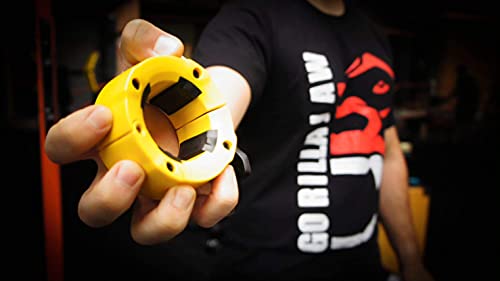 Gorilla Jaw Olympic Barbell Clamps 2 Inch Quick Release Pair Of Locking 2'' Pro Weight Bar Plates Nylon Locks Collar Clips For Workout Weightlifting Fitness Exercise Pink/Black, Largestandardsize #TOP7