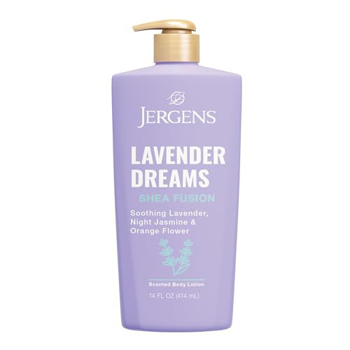 Jergens Shea Fusion Lavender Dreams Body Lotion, Moisturizer with Shea Butter & Vitamin E, 14 Fl Oz