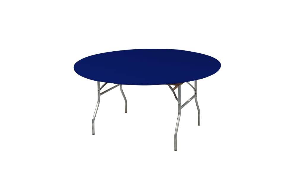 Kwik-Covers60" Round Fitted Plastic Table Covers, Bundle of 5 (Navy Blue)