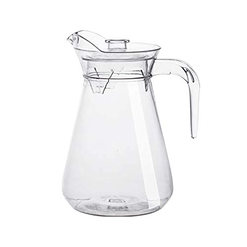 Wasserkrug aus Glas, Karaffe, Wasserkaraffe, Acrylkaraffe, Glaskaraffe, transparent, mit Deckelauslauf for kalte, heiße Wassergetränke, Eistee, hausgemachte Getränke, Milch (Size : 1.5L)