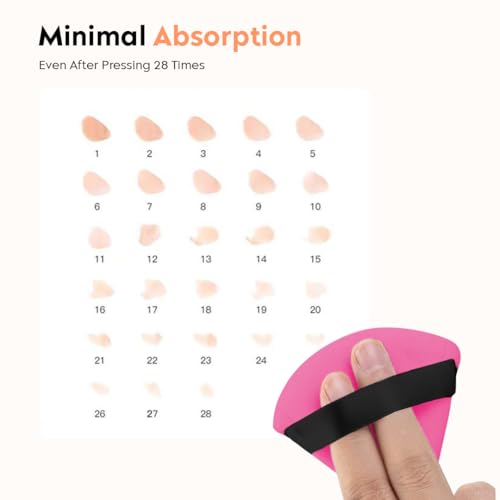 Gleva 2 Pcs Powder Puff Soft Face Makeup Sponge, Loose powder Foundation Blending Sponges Set, Beauty Blender, Contouring, Wedge Triangle Shape Wet & Dry Tool Washable Reusable (Dark Pink)