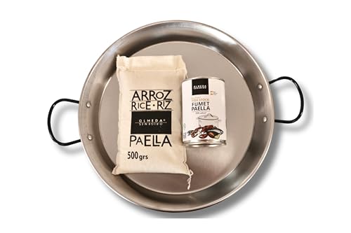 Kit de Paella de Marisco para 6 Personas - OLMEDA ORIGENES (arroz, paellera, fumet de pescado, aceite de oliva)