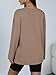 Trendy Queen Womens Oversized Long Sleeve T Shirts Side Slit Workout Fall Tops Basic Crewneck Tee Casual Y2K Clothes Khaki
