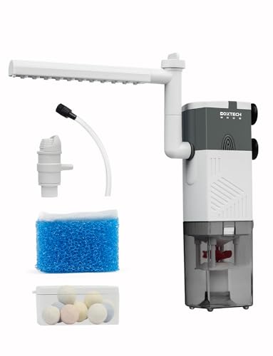 Image of UPETTOOLS Aquarium Internal Filter, 4 in 1 Fish Tank Filters Pump Sponge Filter Ultra Silent Adjustable Submersible Power Filter for Fish Tanks 5-30 Gallon, 160 GPH, 10W