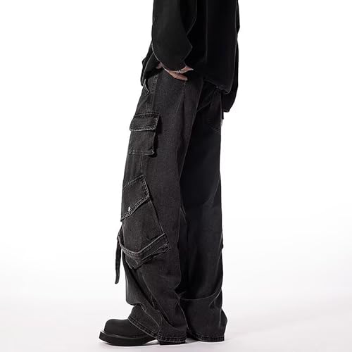 Baggy Jeans for Men Women Y2K High Waist Vintage Hip Hop Grunge Cargo Denim Pants Harajuku Streetwear with Pockets3