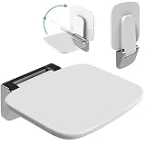 EEUK Duschklappsitz für Wandmontage rutschfest, Wand Klappstuhl Duschhocker Modern Klappsitz Dusche Wandmontage Duschhilfe Klappbar, für Schwangere, Senioren, Behindert, ABS, Belastbar bis 150 kg