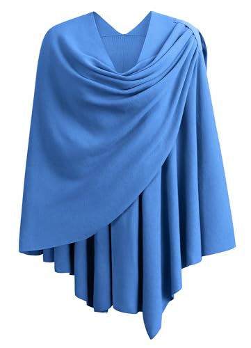 Image of PULI Womens Cross Front Poncho Shawl Wrap Elegant Wedding Formal Gift