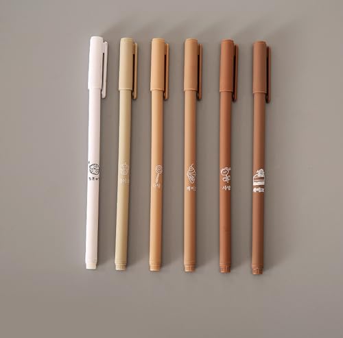 Set de 6 bolígrafos roller en degradé Morandi tinta negra miniatura 2
