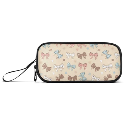 Image of J JOYSAY Flowers Bows Beige Pencil Case Large Big Capacity Pencil Box Pouch for Girls Boys Lipstick Organizer for School Office Supplies