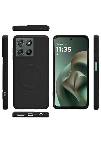 Image of amazon basics Back Cover for Motorola G67 Power 5G Soft Matte Silicone Mag-Safe Design (Mag-Safe Not Support) Camera Protection | Slim Fit Bumper Cover (Black)